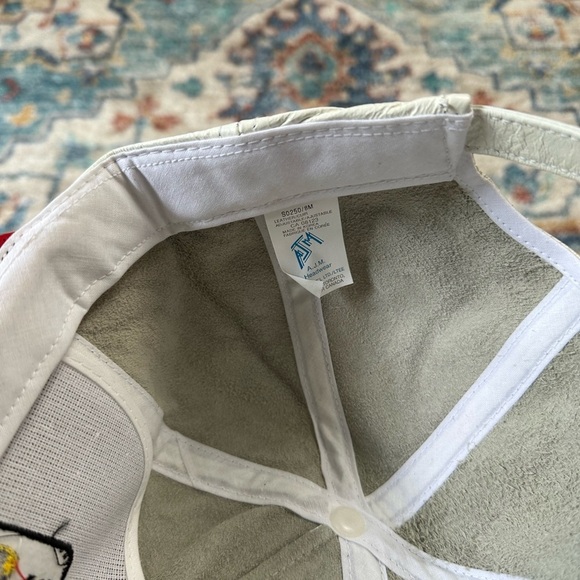 Vintage 80s Marine Construction Leather Baseball Cap - Picture 4 of 8